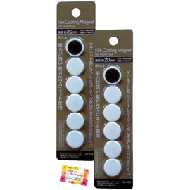 The magnetic surface has a film coating to prevent scratches. MONOTONE Flat Magnets, Strong Magnetic Power, Whiteboard, Office, Kitchen, Office Magnets, 0.8 inches (20 mm), Set of 6 [Set of 2]