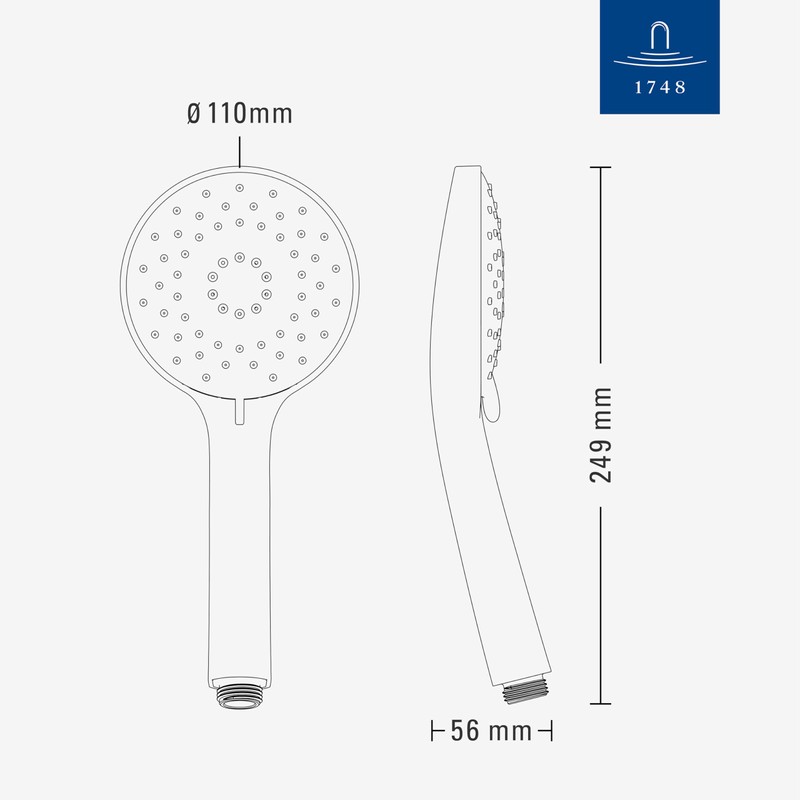 Villeroy & Boch Universal Showers Shower Head with 3 Jet