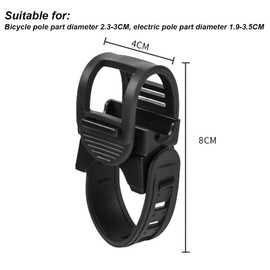 Juleioube 2 Pcs Bicycle Flashlight Mount Durable Bicycle Headlight Holder Adjustable Bike Torch Clamp for Cycling Mountain Road Bike Motorcycle