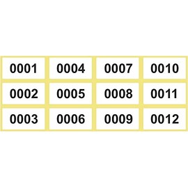 500 Labels / Stickers on Roll - Sequentially Numbered - 28 x 14 mm