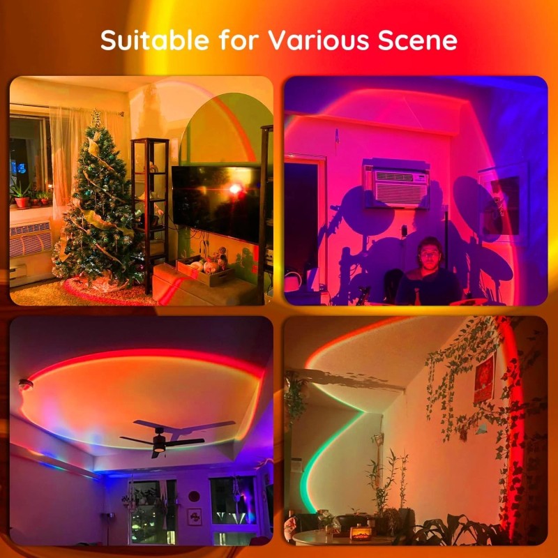 Neroupe Sunset Lamp Projector with APP Control – Multicolor LED
