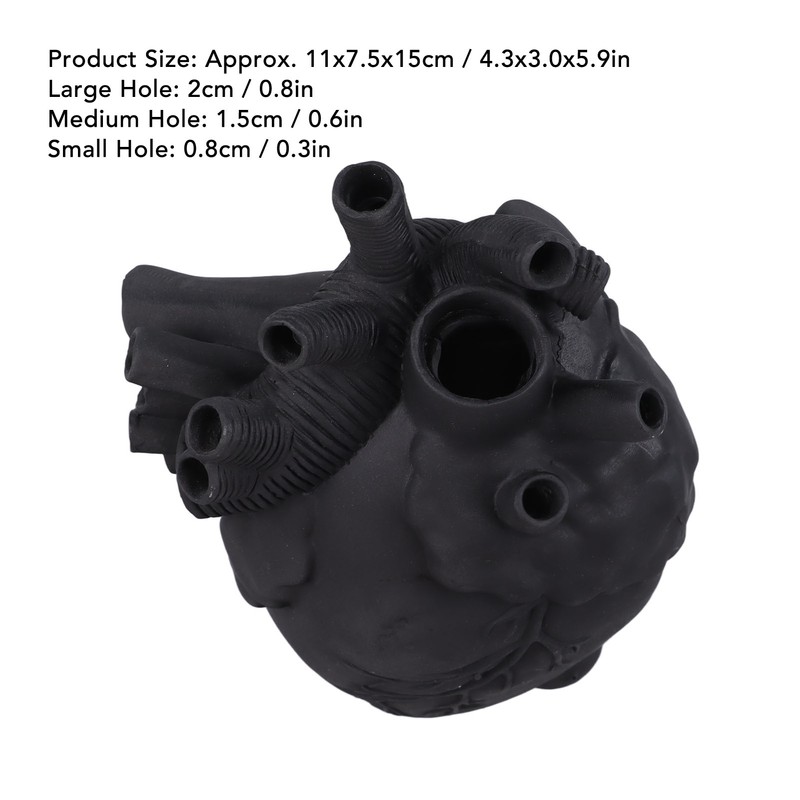 Creative Anatomical Heart Vases Resin Sculpture Heart Shaped Art Flower