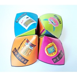 90s Party Table Decorations, Pack of Ten 90s Paper Click Clacks, Ready to Make, 5 of each 2 Designs