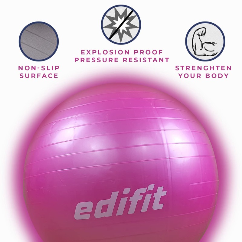 EDIFIT, Exercise Ball, 55, 65 and 75, Pezziball, Including Inflator,