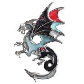 DUOWEI Novelty Dinosaur Welsh Dragon Brooch Pins Clothing Scarf Decoration Charms Jewellery Gifts for Women Teenager Girls, Enamel, Enamel
