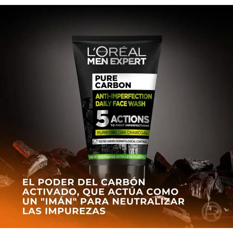 Gel Limpiador Antimperfección L'oréal Men Expert Pure Carbón Grasa