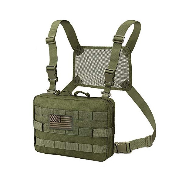 WYNEX Tactical Molle Admin Pouch, Upgrade Material Semi-Hidden Zipper & 1000D Tough Nylon EDC Utility Pouches Tools Bag EMT Utility Map Pocket, IFAK Pack Include U.S.A Flag Patch