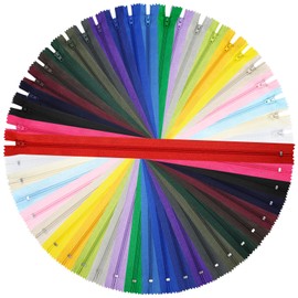 Zippers for Sewing, DOITEM 24 pcs 40cm/16 Inch Multicolor Nylon Coil Zippers for Sewing and Crafts 24 Colors