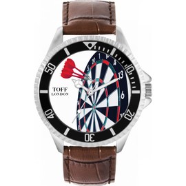 Toff London Score 180 Dartboard Men's Watch 42 mm Case Custom Design, White, TLWL-8698