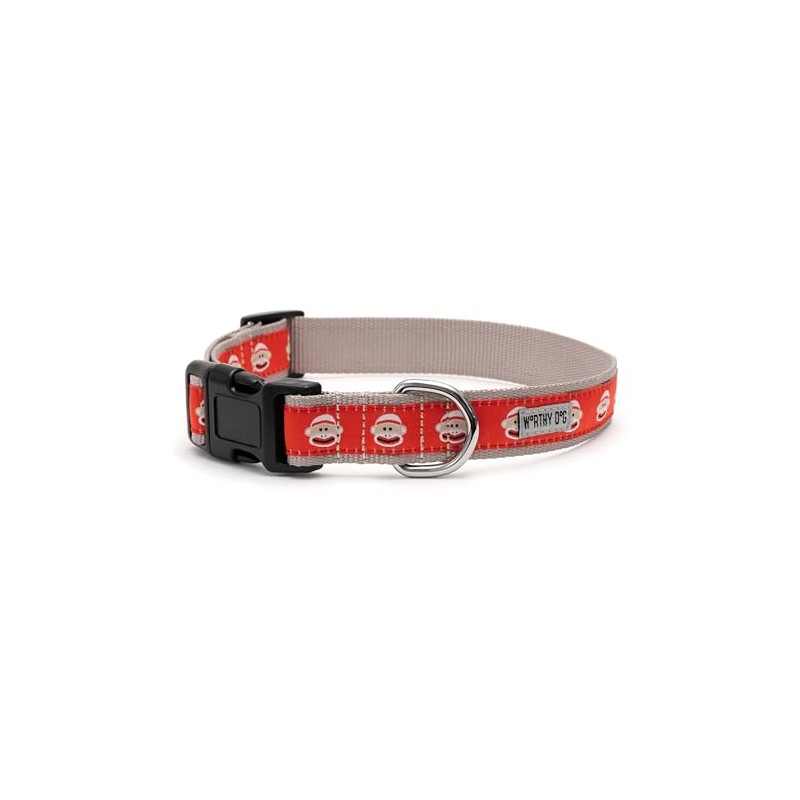 THE WORTHY DOG Collar for Medium Dogs, Adjusts 12-18 inches,