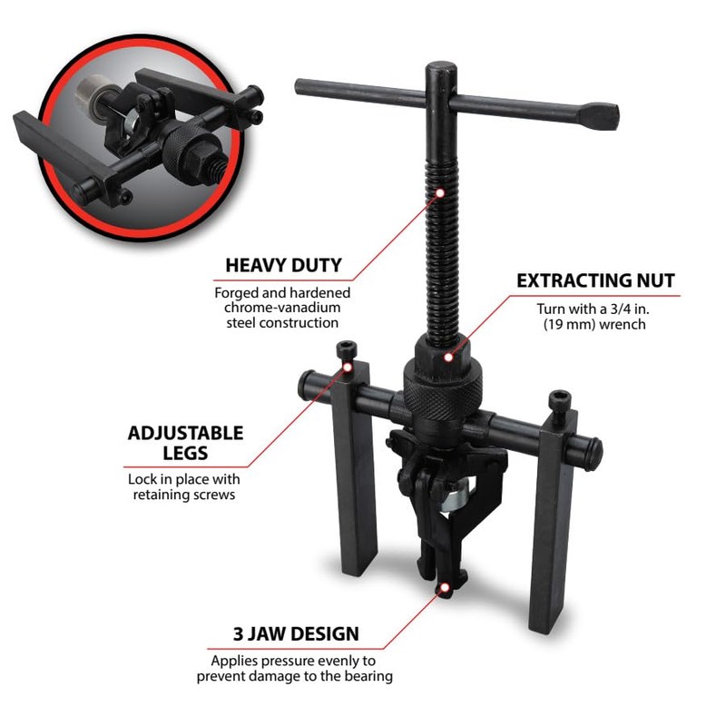 Performance Tool W89744 Pilot Bearing Puller 3-Jaw