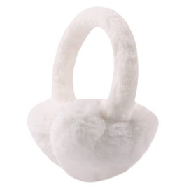 Girl Earmuffs Winter Toddler Ear Muff Kid Plush Ear Warmers With Soft Fleece Cute Bow Ear Covers 3-8Y (White)