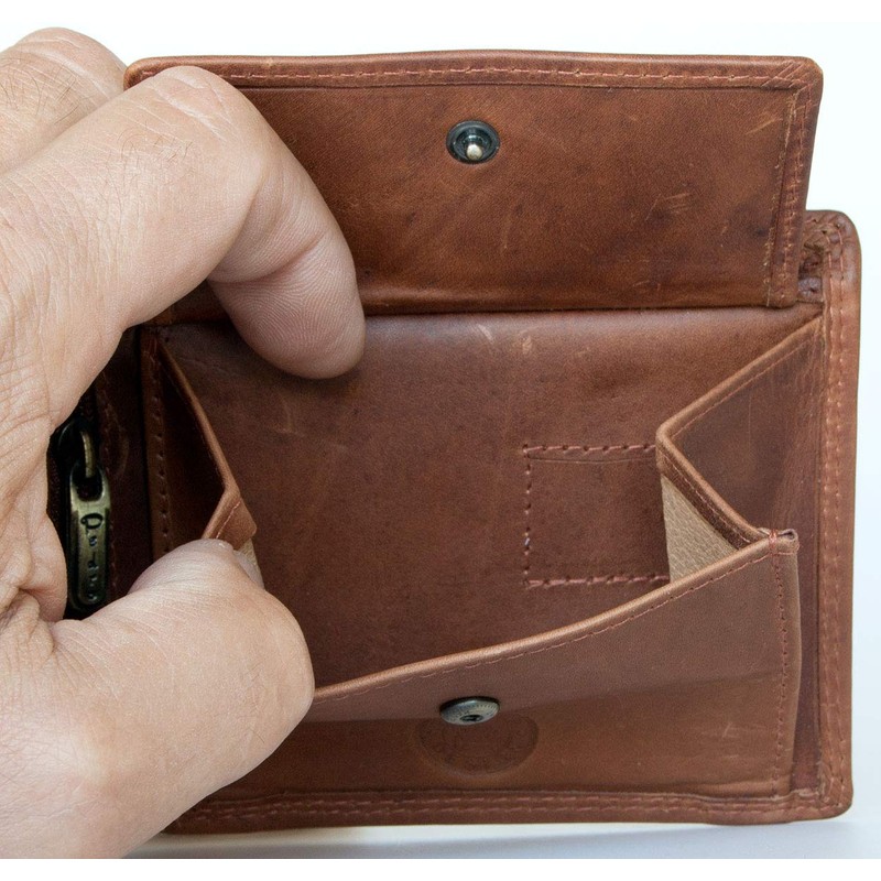 Pedro Men's Light Brown Genuine Leather Wallet with RFID (Data