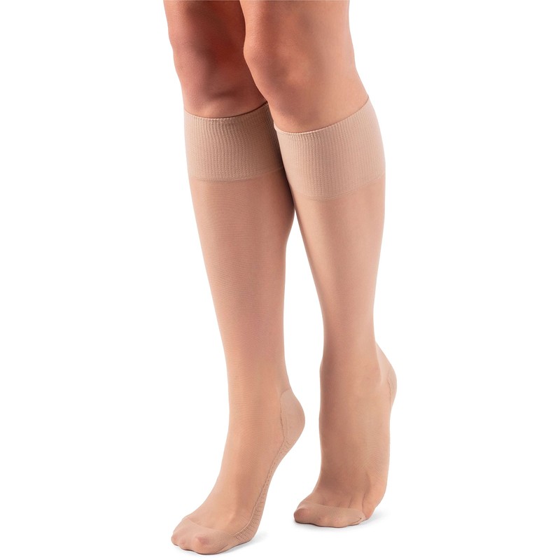 LORES Pop Socks Ladies Knee-highs Breathable with Massage Sole Pressure-Free