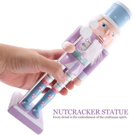 BEOSOFLOY Christmas Nutcracker Soldier Purple Christmas Wooden Nutcracker Ornament Nutcracker Figures for Christmas Festival