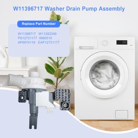 W11396717 W11263349 Washer Drain Pump Compatible with Whirlpool Kenmore Maytag etc.Washing Machine Water Drain Pump. Replace W11396717 W11263349 4960510 AP6974116 PS12731177 EAP12731177