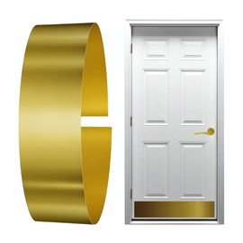 KOSHKA Door Kick Plate Peel and Stick (6"x 34", Brushed Brass Finish)