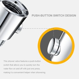 Shower Shut Off Valve Button Type G1/2'' Universal Water Flow Control Valve for Shower Arm and Hose or Bidet Sprayer