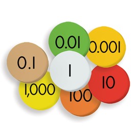 Teacher Sensational Math™ Place Value Discs: 7-Value Decimals to Whole Numbers (12-Pack)