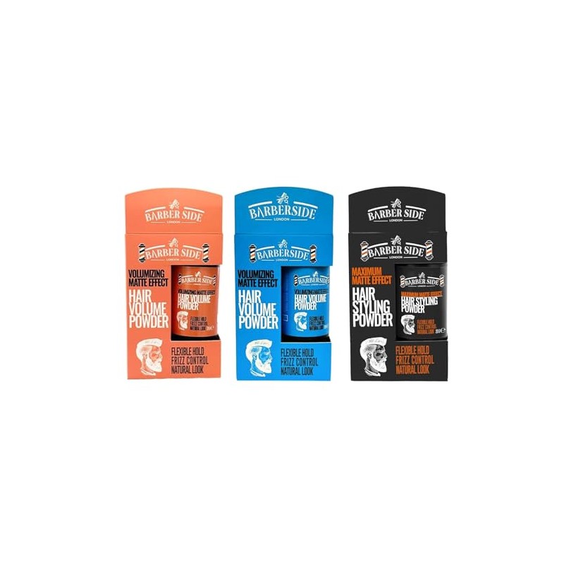 Ican Barber Side London Hair Styling Powder Set, Volumizing Matte