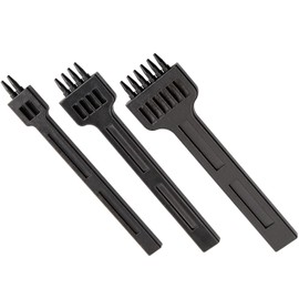 Bestgle 3 Pcs Leather Punch Tools, 2/4/6 Claw Tooth Leather Stitching Chisels Round Hole Punching Tool Set for DIY Leather Craft, 4mm