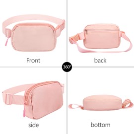 jealkip Fanny Pack Crossbody Bag for Women and Men, Belt Bag for Hiking Bum Bag with Adjustable Strap,Casual Cell Phone Pouch，Waist pack for Running Workout Sports Travel Pink