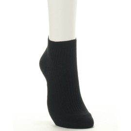 Atsugi GP78093 Crank Rib Socks, Sneaker Length (Length per Ankle), Cotton Blend, Socks, Sports, Exercise, Set of 3 Pairs, Black