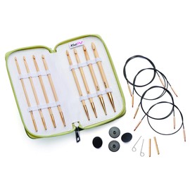 KnitPro Tunisian Bamboo Crochet Hook Set Interchangeable (3.50-8.00mm) - Versatile for All Your Crochet Creations