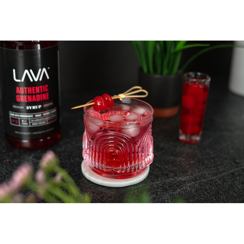 LAVA Premium Grenadine Syrup, Made with Pomegranate Juice, 100% Sugar,