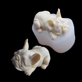 3D Bulldog Silicone Mold - Epoxy Dog Resin Mold for Decoration, Plaster, Candle, Aroma, Fondant, Mousse, Chocolate - DIY Aromatherapy