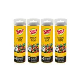 Scotch-Brite 50% Stickier Large Surface Roller Refill, Works Great On Pet Hair, 60 Sheets - Pack of 4