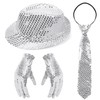 Meleager 70s Disco Carnival Outfit Men's Accessories 3 Pieces Sequin