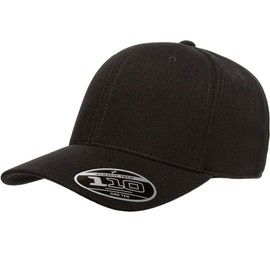Flexfit One Ten Cool & Dry Mini Pique Cap – Water Resistent - Adjustable – 110P (Black)