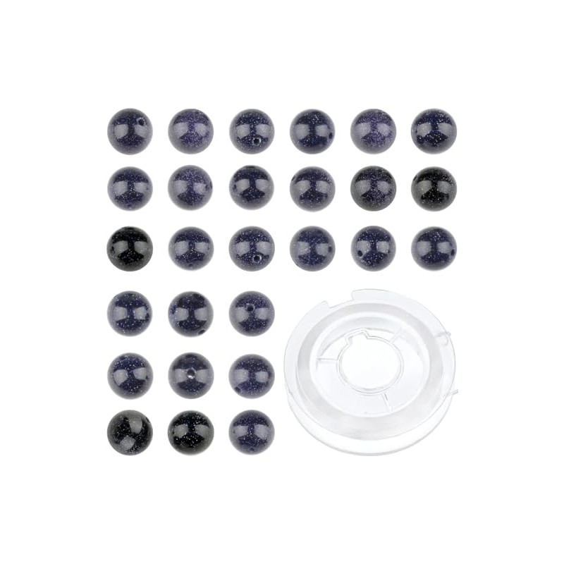 Bymitel 4mm Natural Blue Sand Stone Round Beads Gemstones Genuine