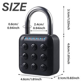6 Digit Heavy Combination Lock, Waterproof Combination Lock for Locker, Zinc Alloy Lock with Combination Code, High Security Locker Lock for Locker, School, Gym, Yard, Garages, Black
