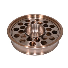 Mayur Exports Communion Tray | Holy Stackable Cup Trays for Churches | Portable Communion Tray with 24 Holes Disk | Stainless Steel – Rose Gold Copper Finish