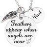 Memorial Jewelry, Pendant, Necklace, Feathers Appear when Angels Are Near,