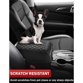 KBH Center Console Armrest Cover for Infiniti QX60 JX35, Nissan Pathfinder 2013-2020, Vinyl Leather Trim, Car Middle Console Lid Protector, Anti-Scratch, Black