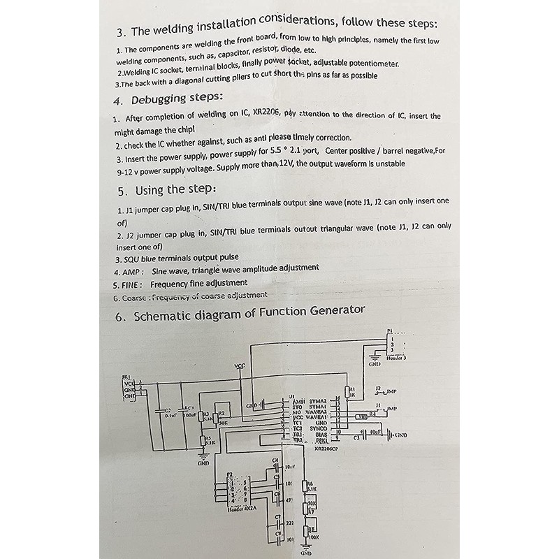 KKHMF XR2206 Signal Generator, High Precision, Function Signal Generator, DIY