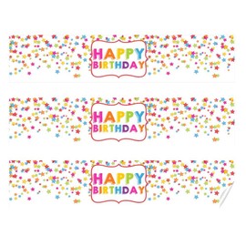 Star Confetti Themed Birthday Party Waterproof Water Bottle Sticker Wrappers, 20 1.75" x 8.5" Wrap Around Labels by AmandaCreation