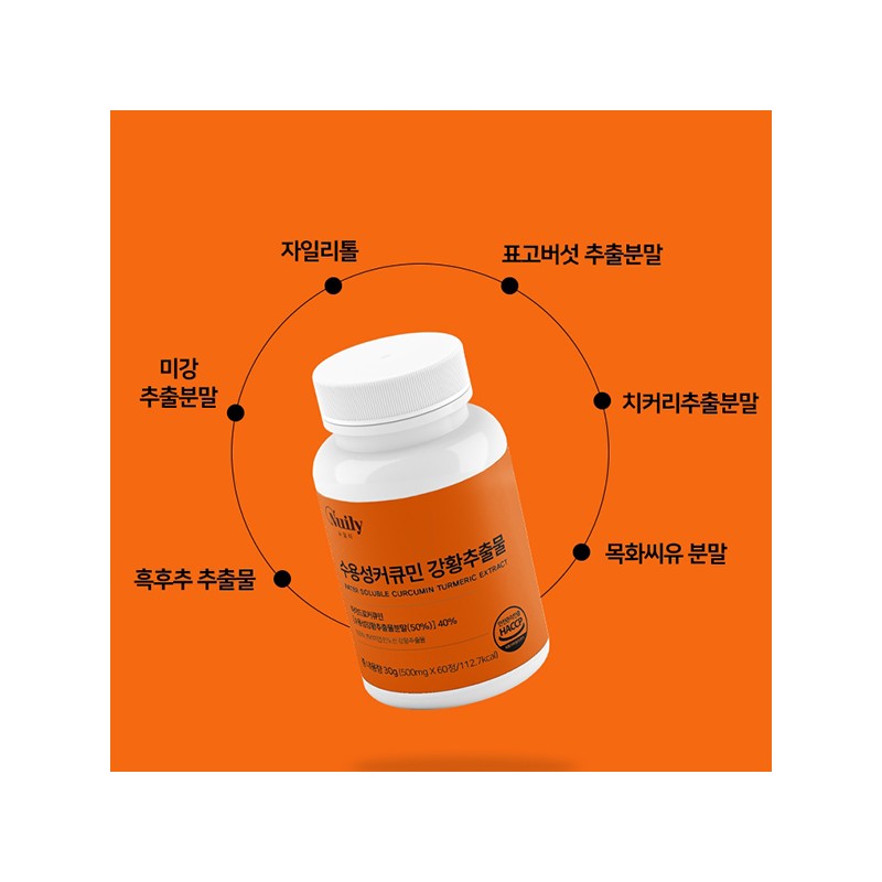 뉴일리 Newly Water Soluble Curcumin Turmeric Extract 60 tablets (3