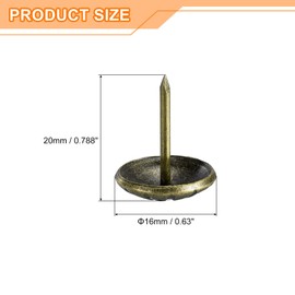 uxcell Upholstery Tack Nail Pins Furniture, 50Pcs 16x20mm Thumb Tack Pins Assortment Kit Carbon Steel for Home Sofa DIY Decorative Nail Heads Nails, Green Bronze