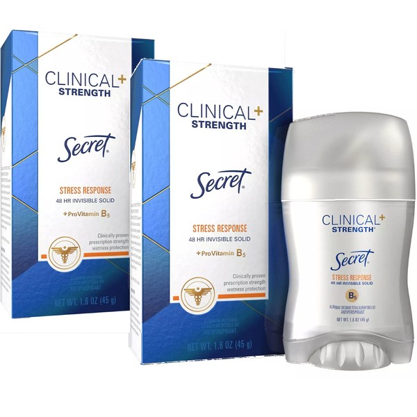Secret Clinical Strength Smooth Solid Anti-Perspirant/Deodorant, Light and Fresh Scent 2.6 oz (Pack of 2)