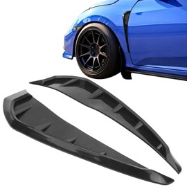 Side Trim, Qiilu Side Vent Trim Pair Side Vent Cover Trim PU Rubber Glossy Black Universal Car Exterior Decor PU Rubber Gloss Black 340 x 80mm/13.38 x 3.14in