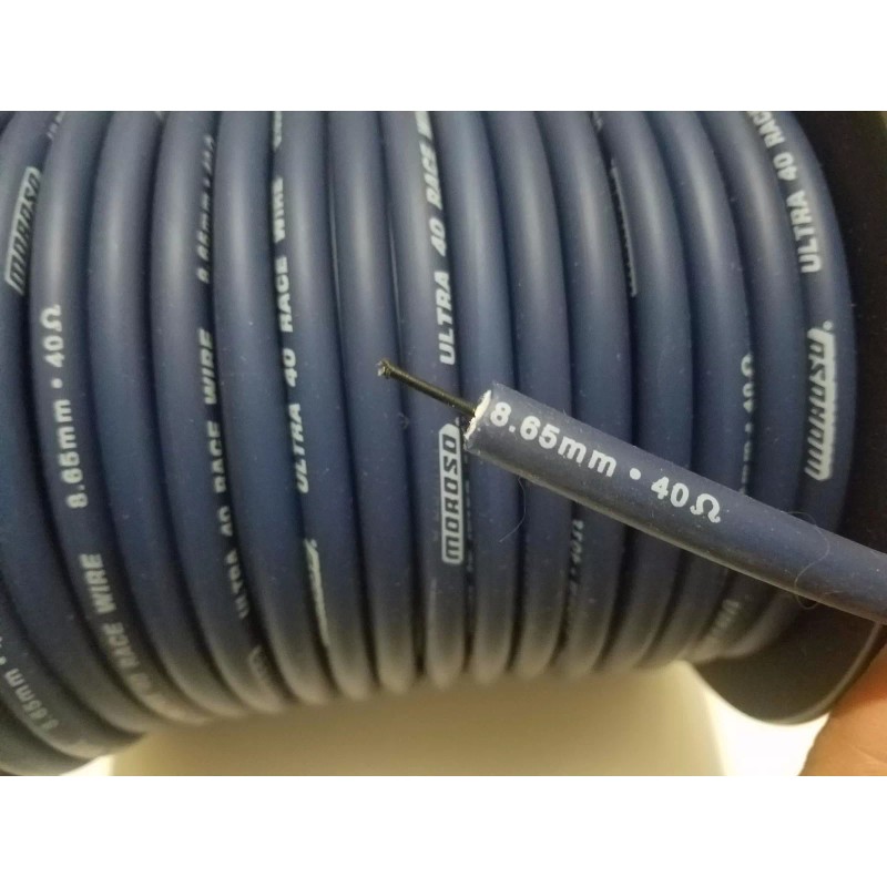 Moroso 8.65mm MOROSO ULTRA 40 ohm Race Wire BLUE silicone