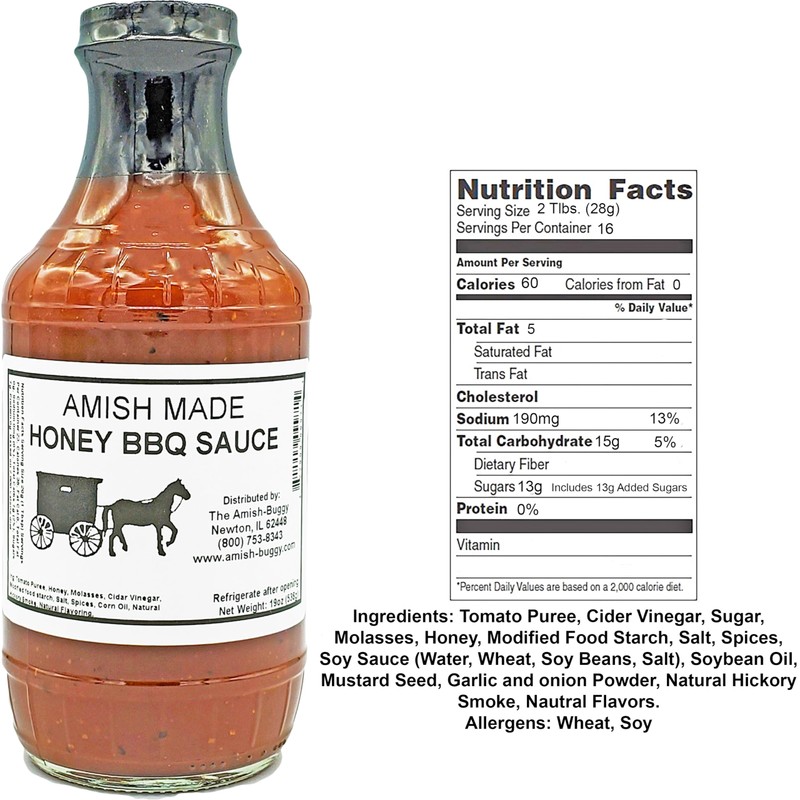 Amish Made BBQ Sauce (Honey (2 Jars))