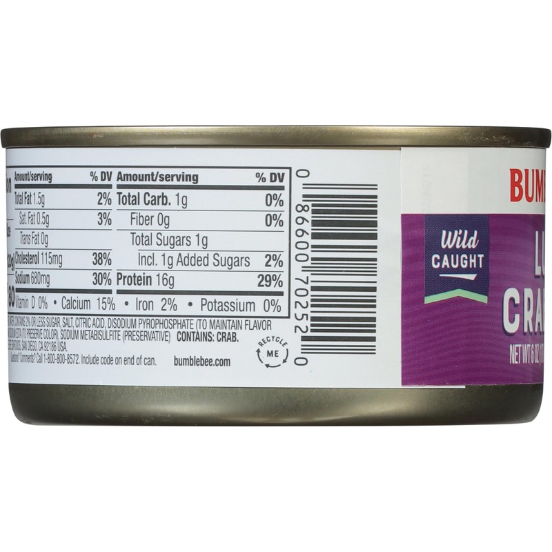 Bumble Bee Lump Crab Meat, 6 oz Can (Pack of