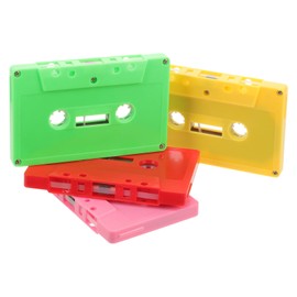 Operitacx Pack of 4 Blank Cassettes DIY Blank Audio Cassettes Blank Audio Cassettes Coloured Writeable Tapes