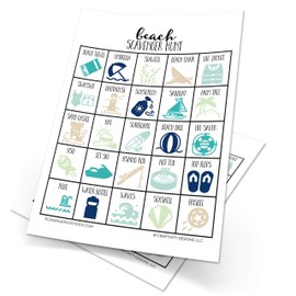 Craftivity Designs Beach Scavenger Hunt Games for Kids, Outdoor or Indoor, Birthday Party, Road Trip, Travel Activities, Includes 10 Dry Erase Markers and Cards, Family Game Night