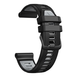 Fleshy Leaf Compatible with Garmin Forerunner 965, 955, 945, 935 Replacement Band, 22mm Wide Interchangable Bands for Fenix 7, Fenix 6 GPS, Fenix 5 Plus Smart Watch (black-gray)